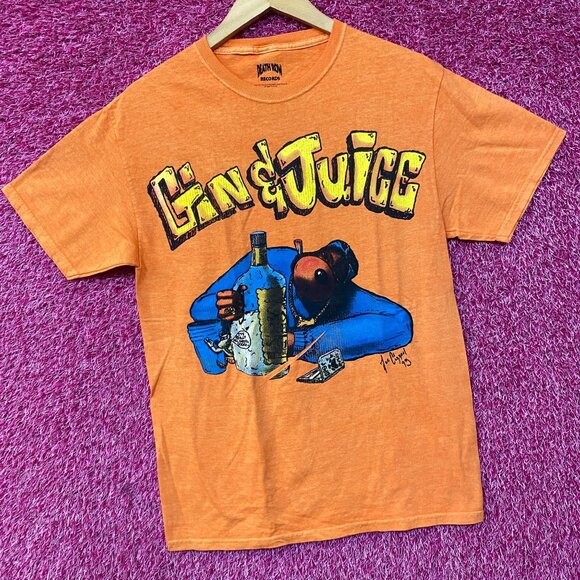 Death Row Records Gin & Juice Snoop Doggy Dog Graphic T-Shirt Medium - Picture 3 of 4